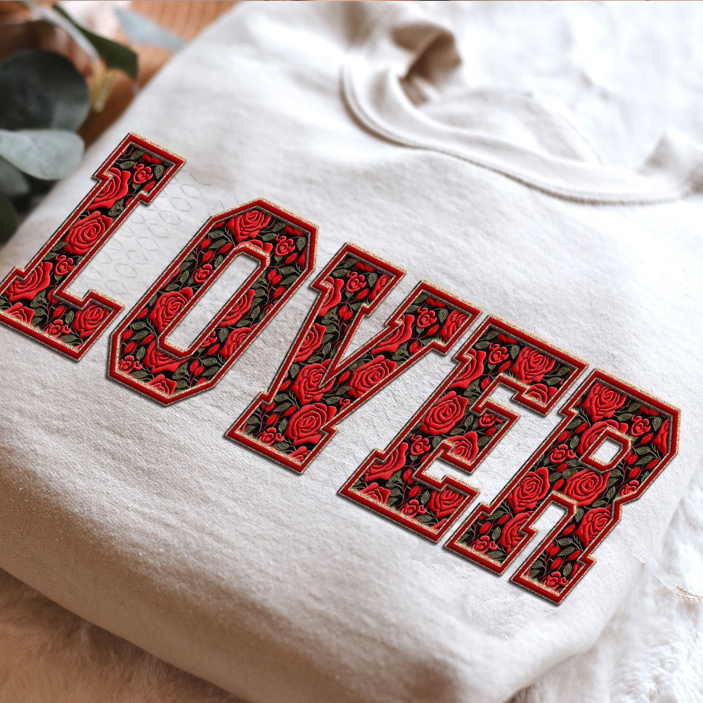 Lover Faux Embroidery and Sparkle *EXCLUSIVE* DTF & Sublimation Transfer