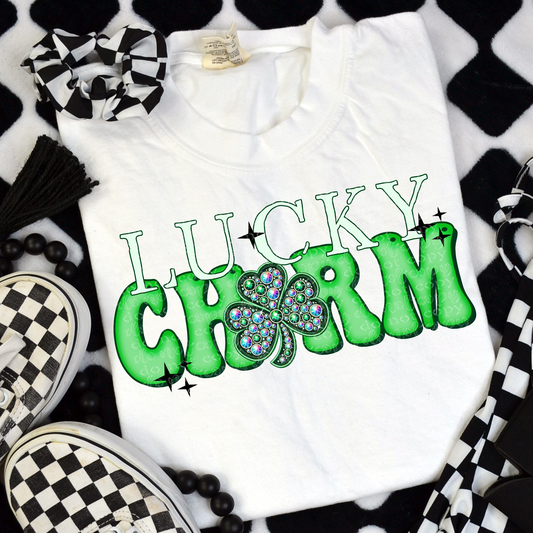 Lucky Charm Faux Rhinestone DTF & Sublimation Transfer