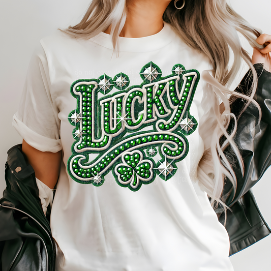 Lucky Faux Rhinestone DTF & Sublimation Transfer