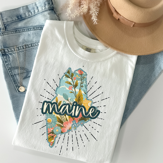 Maine Retro Floral DTF & Sublimation Transfer