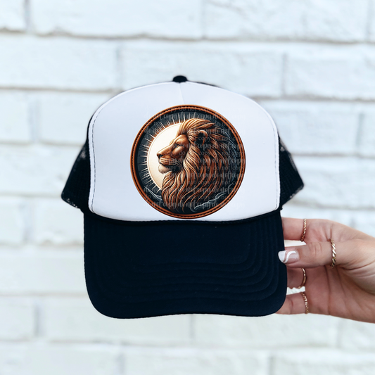 Majestic Lion Faux Leather Hat *EXCLUSIVE* DTF & Sublimation Transfer