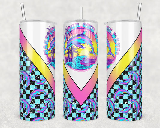 Make Your Own Waves Dolphin (matches shirt) Sublimation Transfer Tumbler Wrap 20oz (read description)