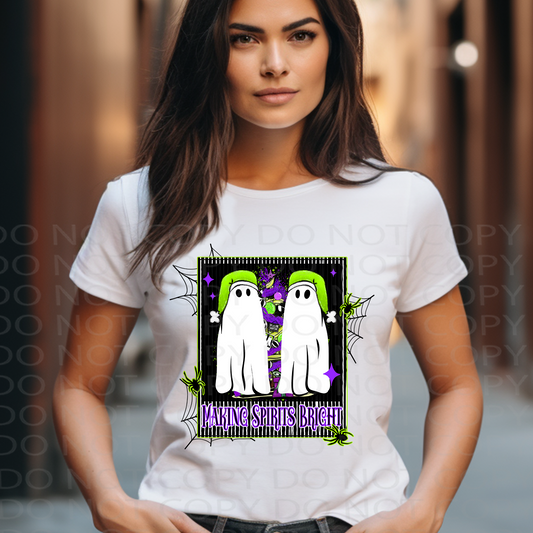 Making Spirits Bright Ghosts DTF & Sublimation Transfer