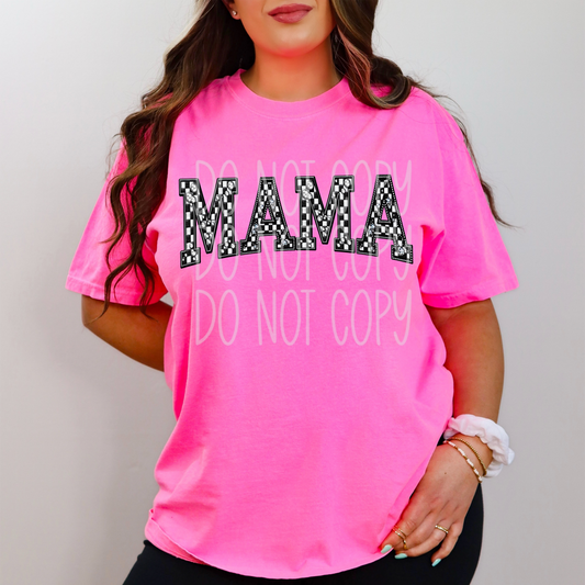 Mama Checkered Faux Rhinestone DTF & Sublimation Transfer