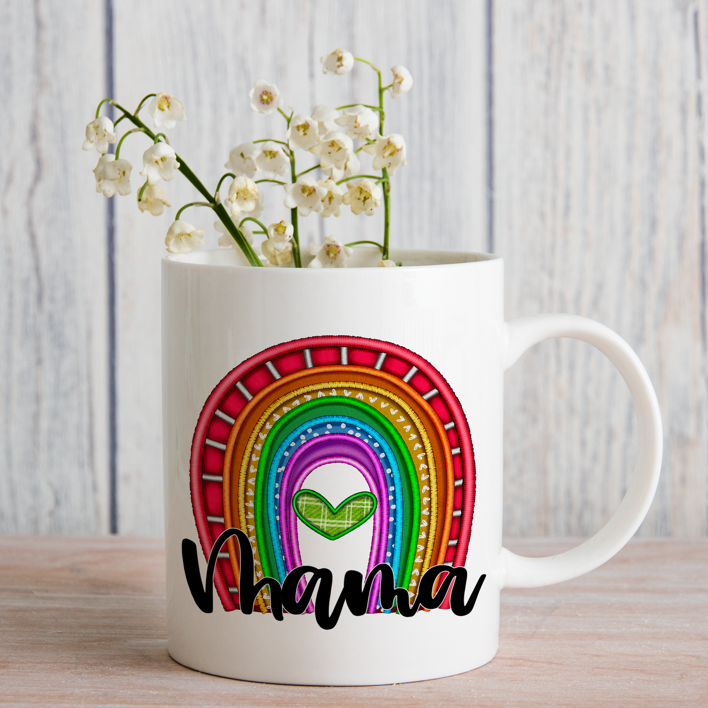 Mama Rainbow (matches shirt) UV DTF Transfer