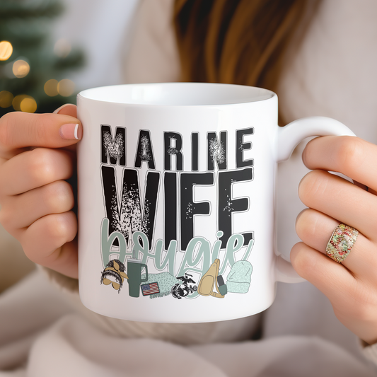 Marine Wife Bougie (matches shirt) UV DTF Transfer