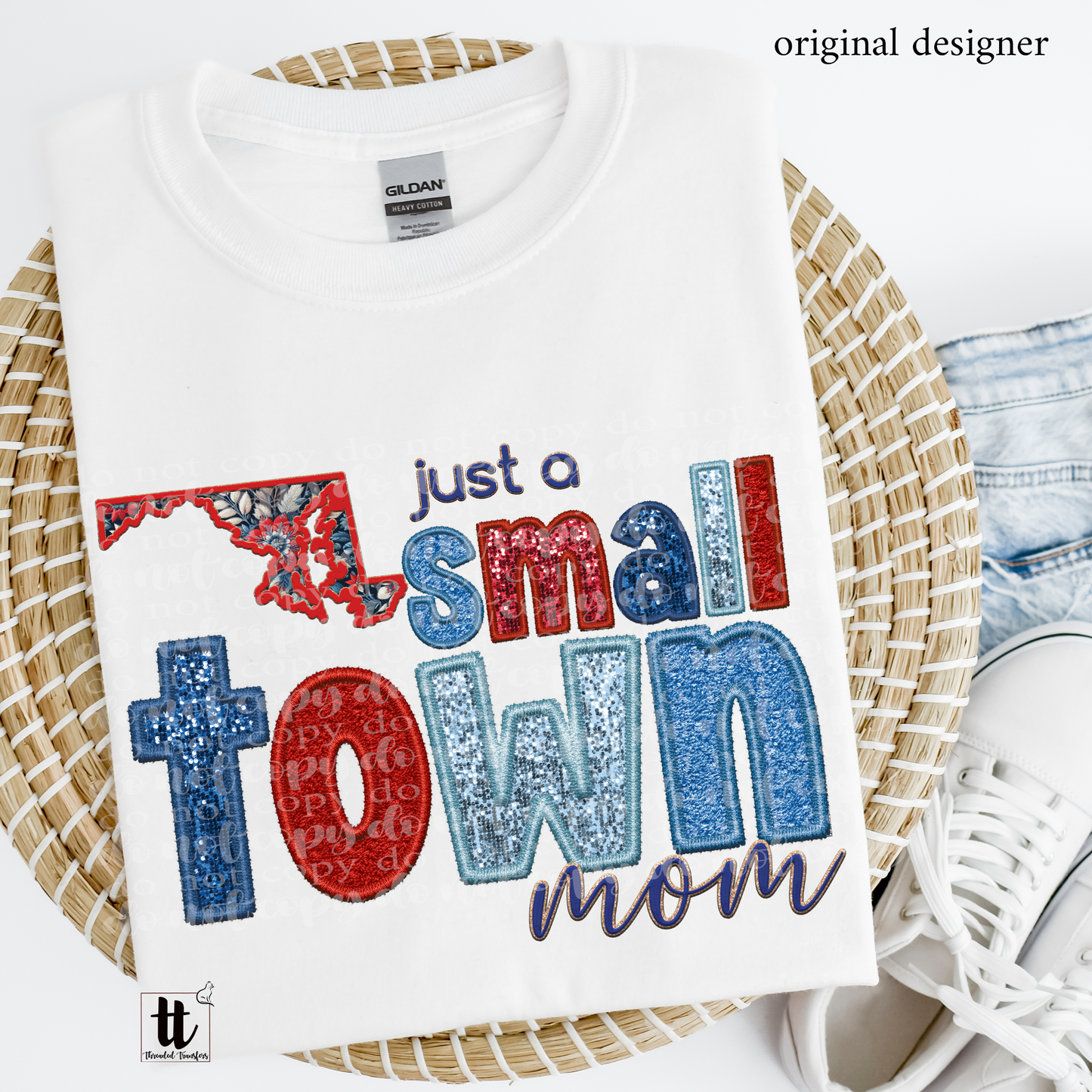 Maryland Small Town **EXCLUSIVE** Faux Embroidery, Chenille, & Sparkles DTF & Sublimation Transfer