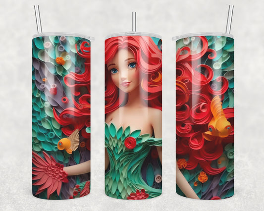 3D Mermaid Sublimation Transfer Tumbler Wrap 20oz (read description)