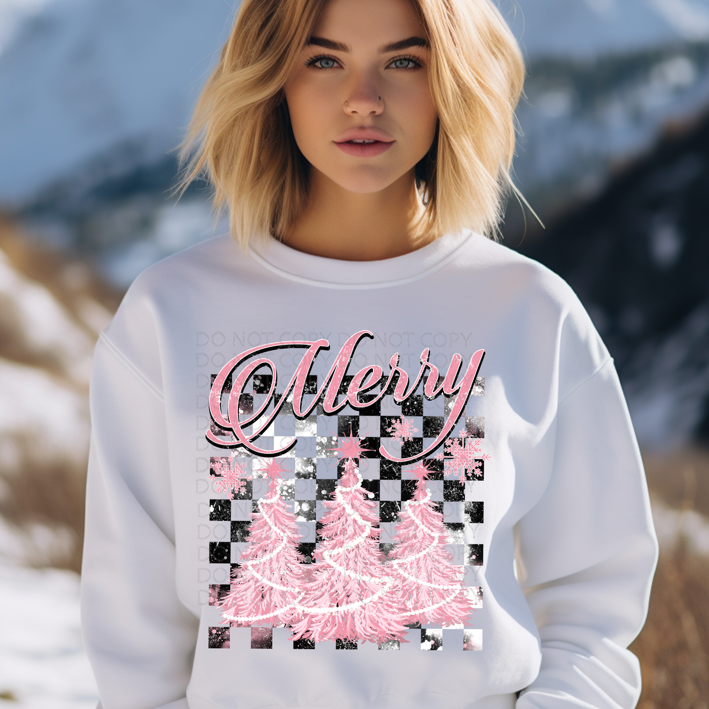 Merry Pink Tree DTF & Sublimation Transfer