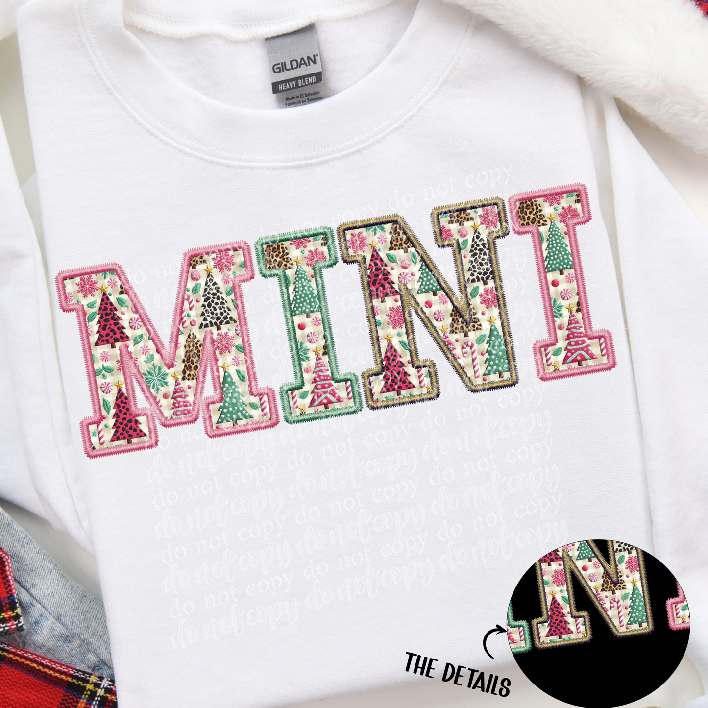 Mini Christmas Fun Faux Embroidery DTF & Sublimation Transfer