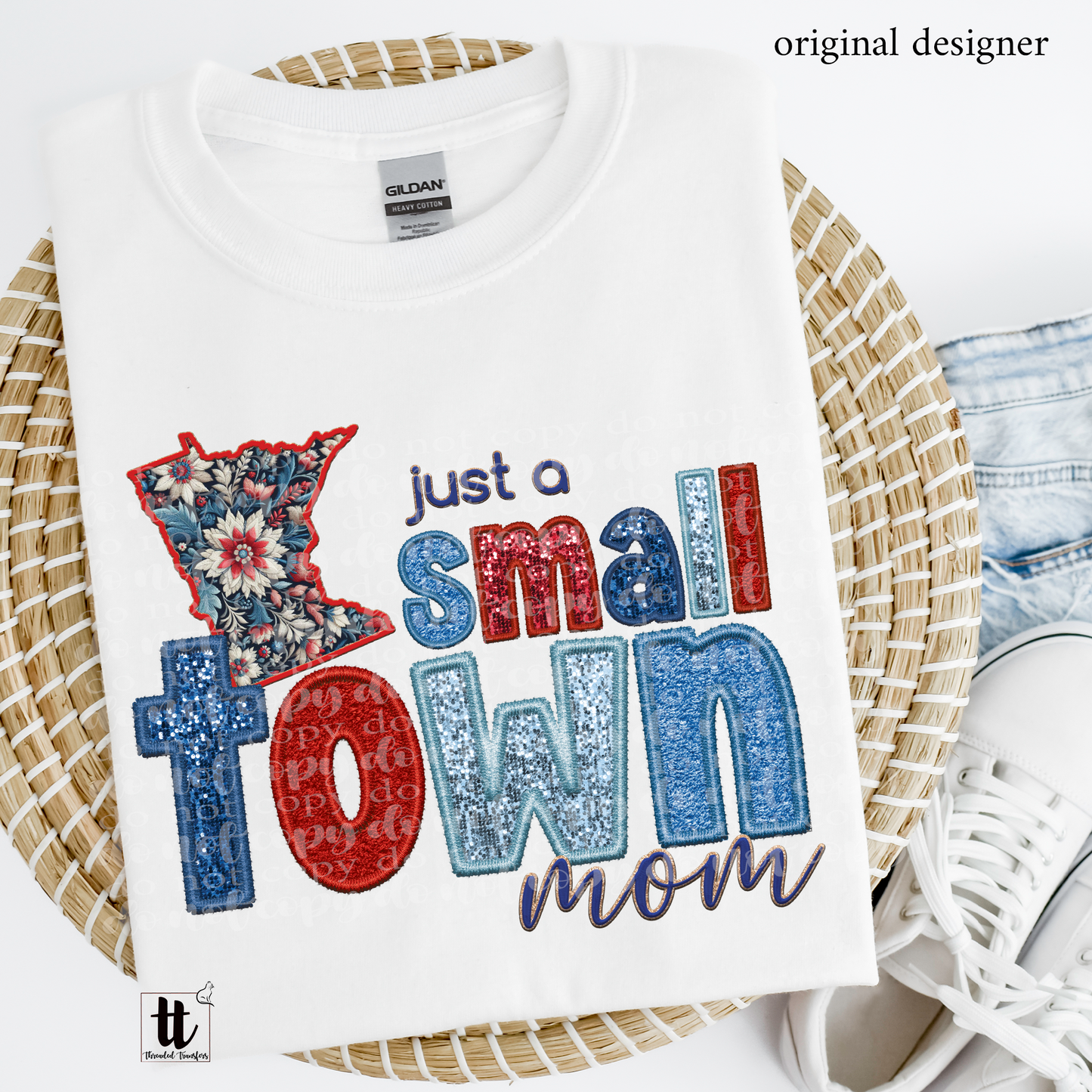 Minnesota Small Town **EXCLUSIVE** Faux Embroidery, Chenille, & Sparkles DTF & Sublimation Transfer