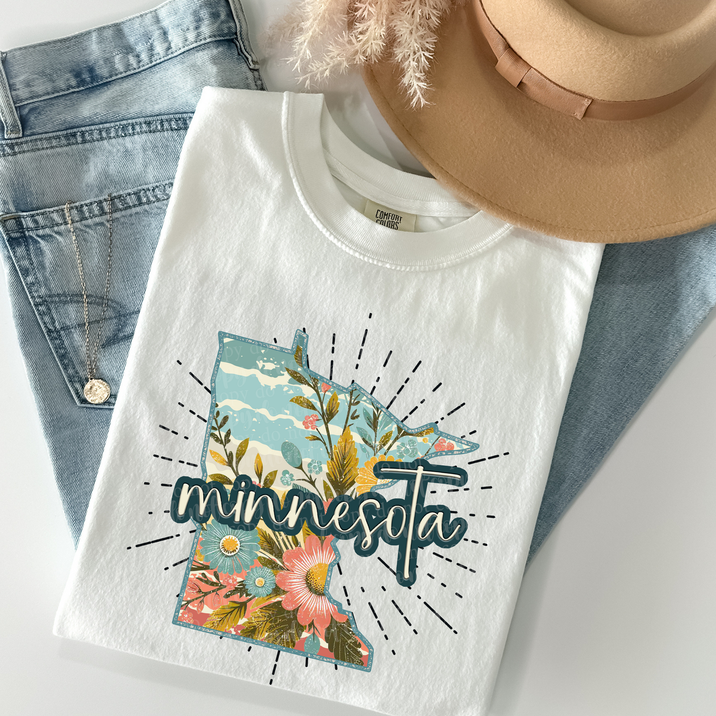 Minnesota Retro Floral DTF & Sublimation Transfer