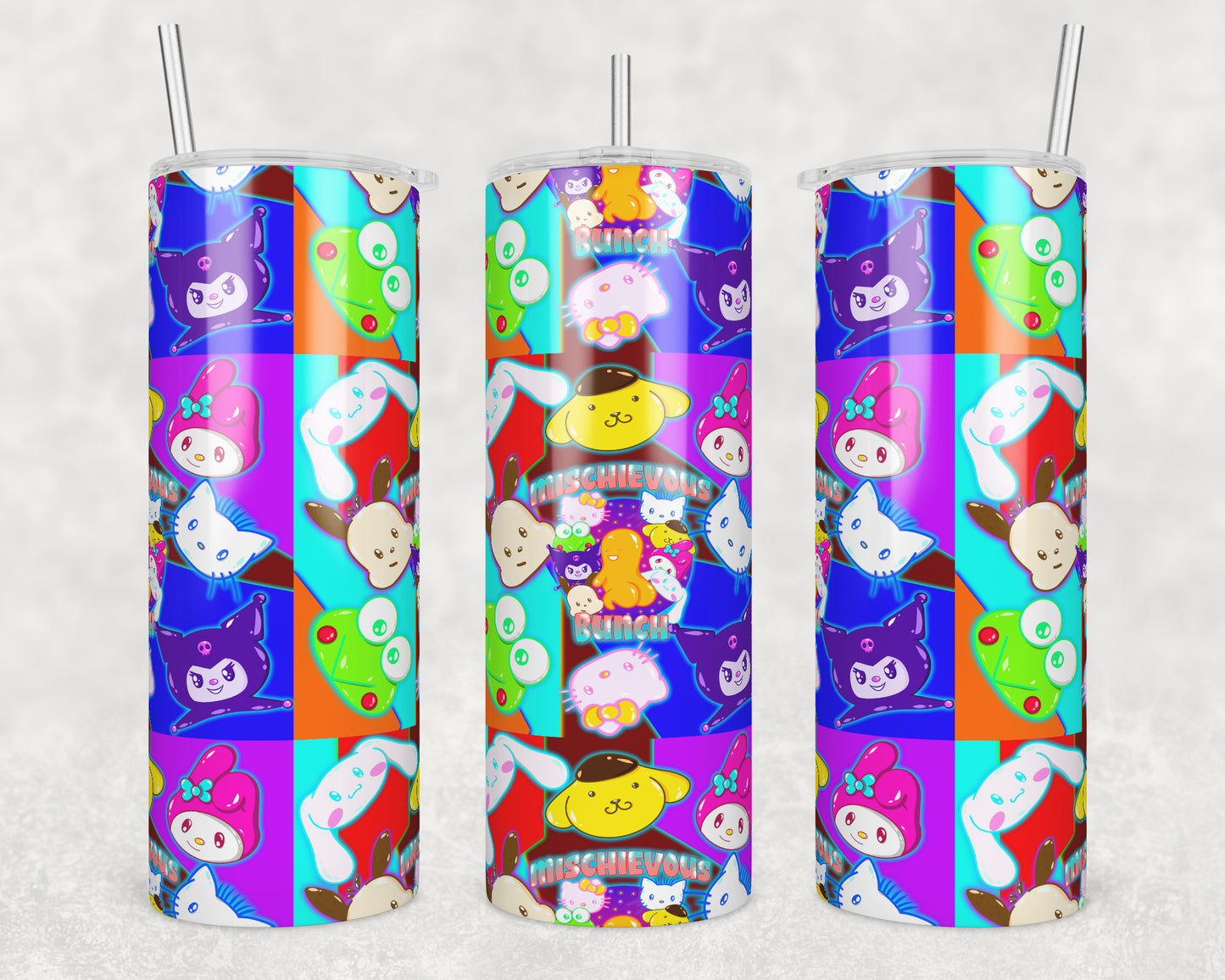 Mischievous Bunch Sublimation Transfer Tumbler Wrap 20oz (read description)