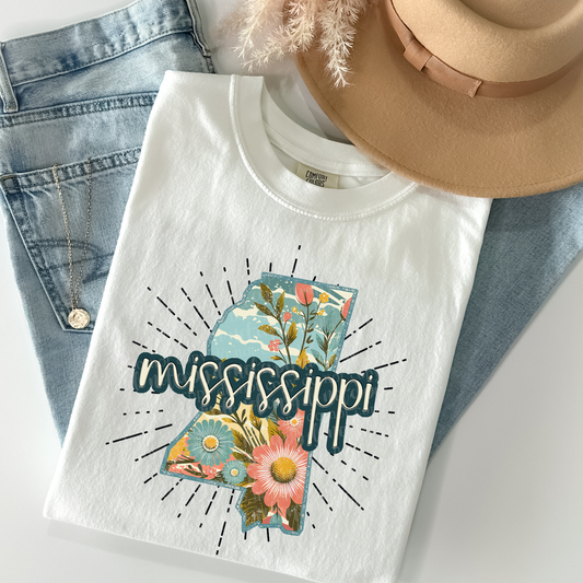 Mississippi Retro Floral DTF & Sublimation Transfer