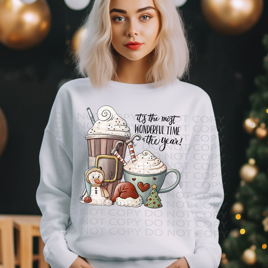 Most Wonderful Time Classic Snowman DTF & Sublimation Transfer