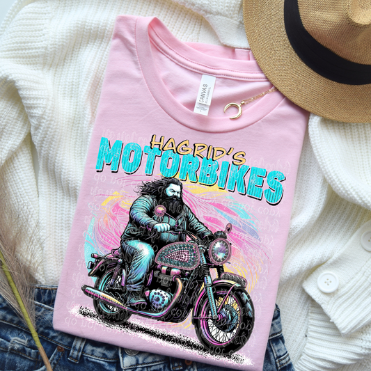 Motorbikes Pastel Pop Faux Rhinestone & Faux Embroidery DTF & Sublimation Transfer