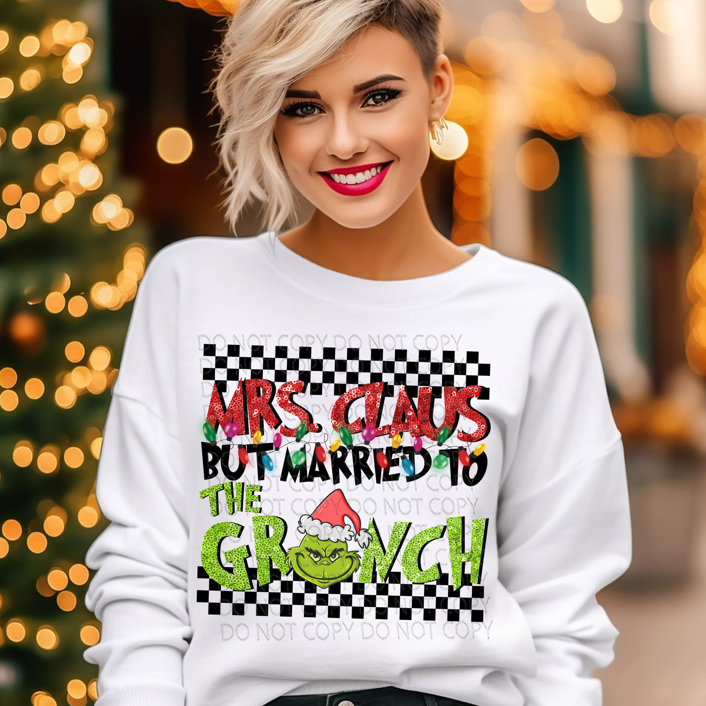 Mrs Claus Married to Faux Sparkles **EXCLUSIVE** (matches shirt) DTF & Sublimation Transfer