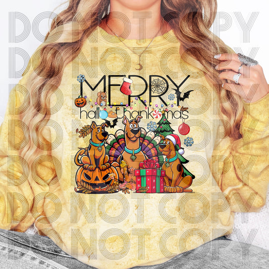 Mystery Merry Hallothankmas DTF & Sublimation Transfer