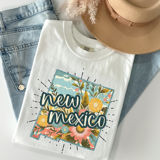 New Mexico Retro Floral DTF & Sublimation Transfer