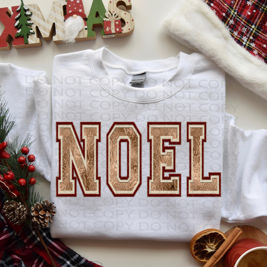 Noel **EXCLUSIVE** Faux 3D Etched Metal, Embroidery and Sparkle EXCLUSIVE DTF & Sublimation Transfer