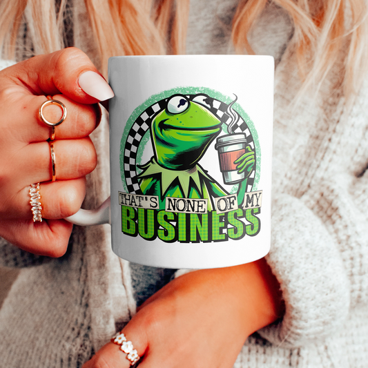 None of My Business Frog (matches shirt) UV DTF Transfer