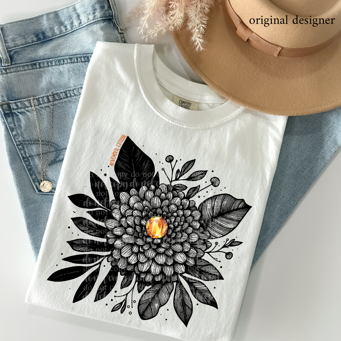 November Citrine Floral *EXCLUSIVE* DTF & Sublimation Transfer