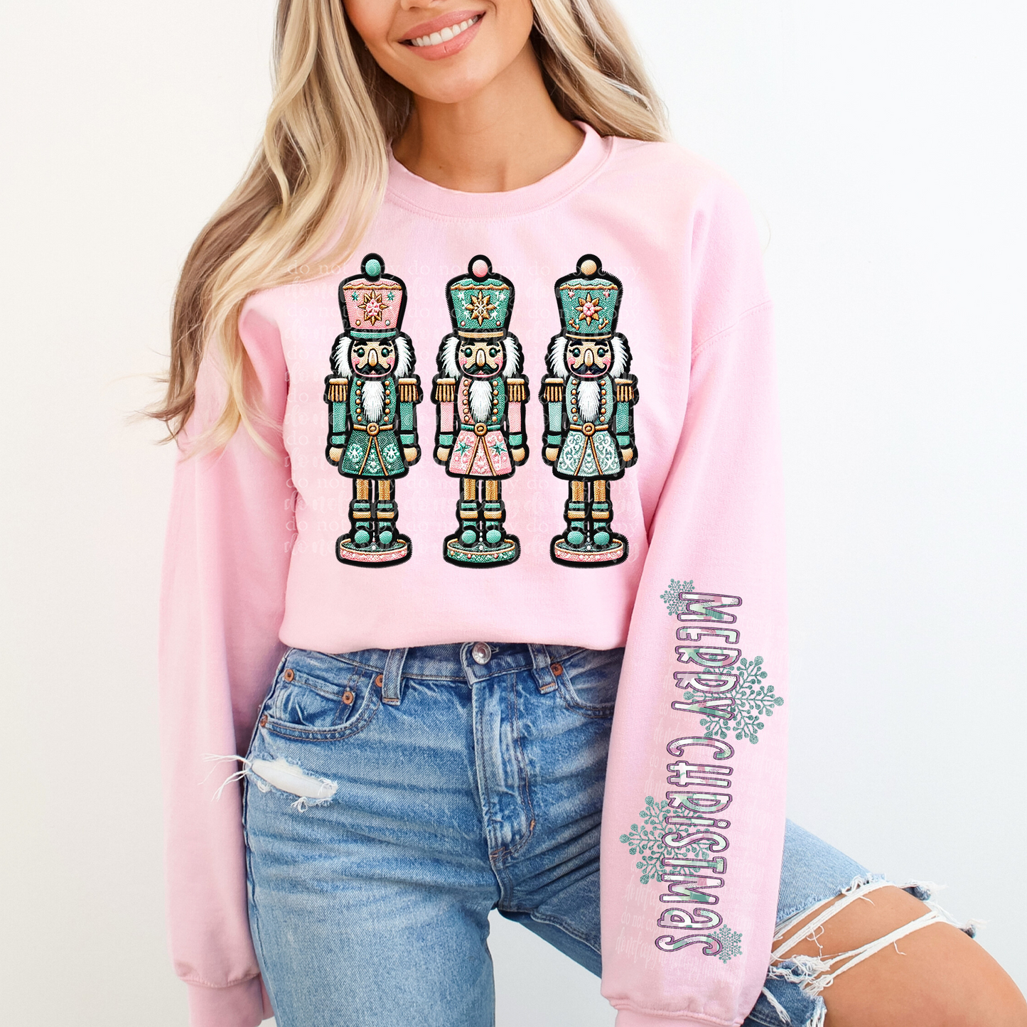 Nutcracker Christmas Faux Embroidery (sleeve sold separately) DTF & Sublimation Transfer