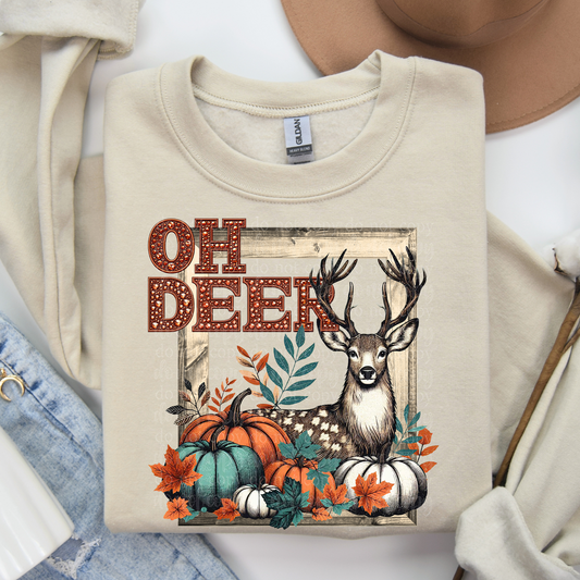 Oh Deer Faux Rhinestone and Faux Embroidery DTF & Sublimation Transfer