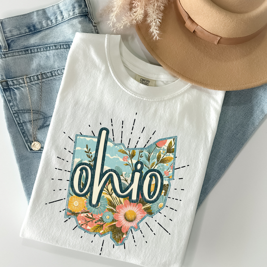 Ohio Retro Floral DTF & Sublimation Transfer