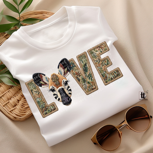 Okapi Love **EXCLUSIVE** Faux Embroidery DTF & Sublimation Transfer