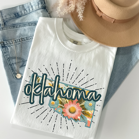 Oklahoma Retro Floral DTF & Sublimation Transfer