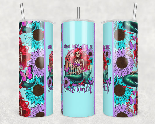 One Day Skellie (matches shirt) Sublimation Transfer Tumbler Wrap 20oz (read description)