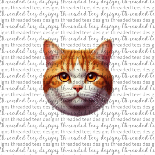 Orange and White Shorthair Cat Wrist/Pocket (matches shirt) DTF & Sublimation Transfer