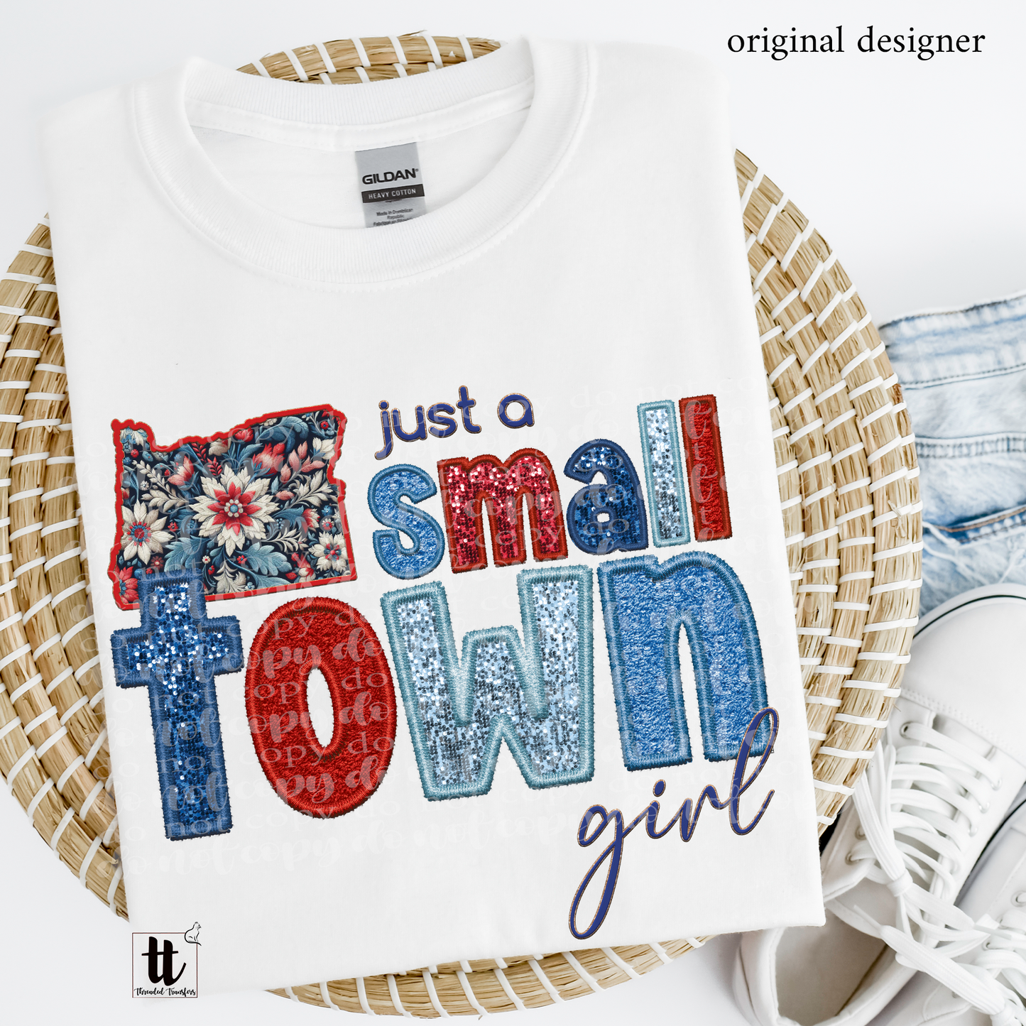 Oregon Small Town **EXCLUSIVE** Faux Embroidery, Chenille, & Sparkles DTF & Sublimation Transfer