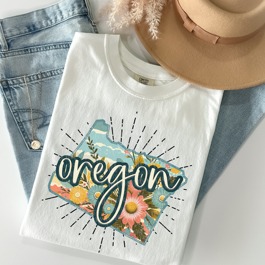 Oregon Retro Floral DTF & Sublimation Transfer