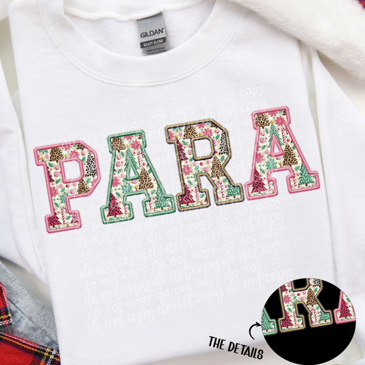 Para Christmas Fun Faux Embroidery DTF & Sublimation Transfer