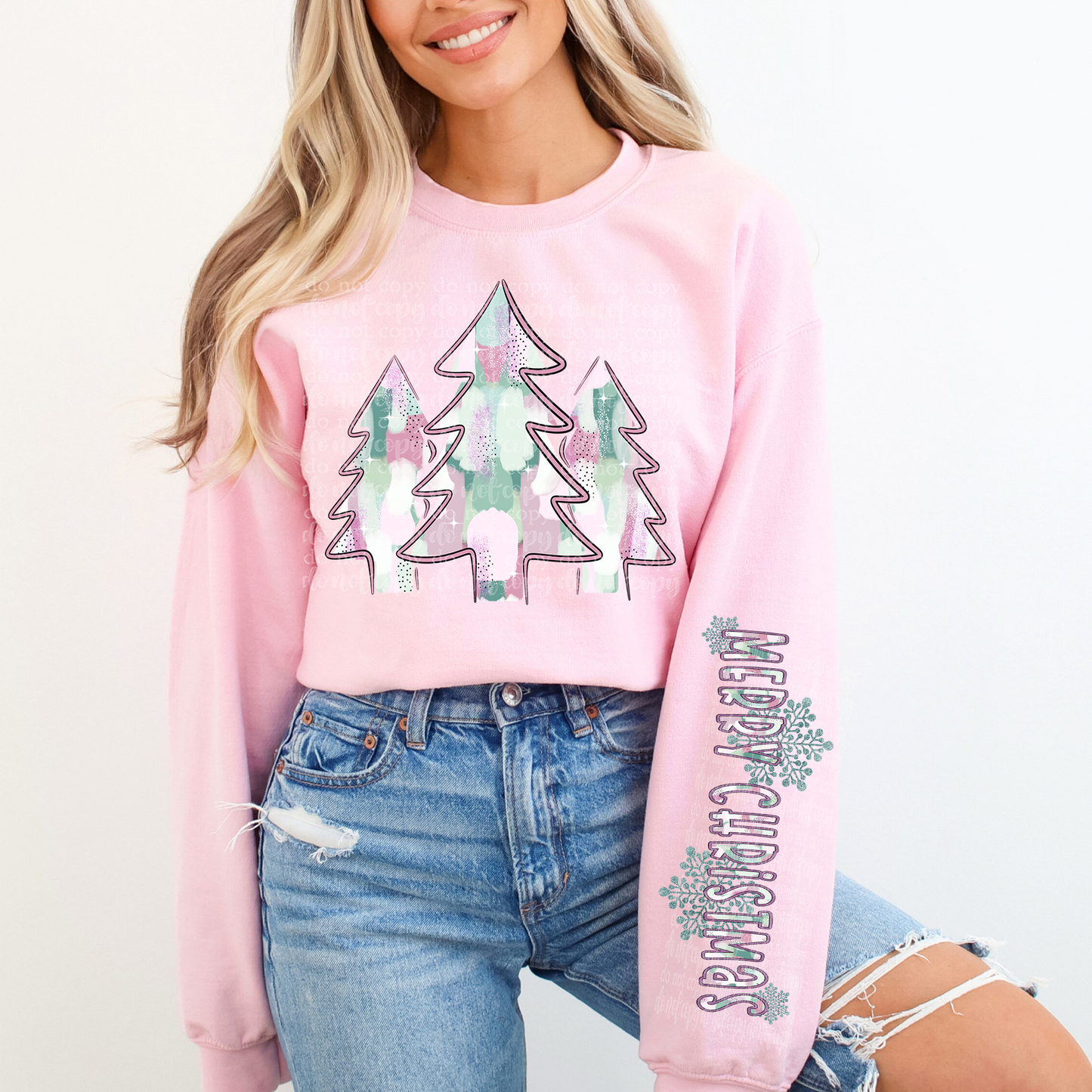 Pastel Painted Christmas Tree (sleeve sold separately) DTF & Sublimation Transfer