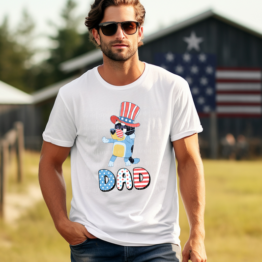 Patriotic B Dog Dad DTF & Sublimation Transfer