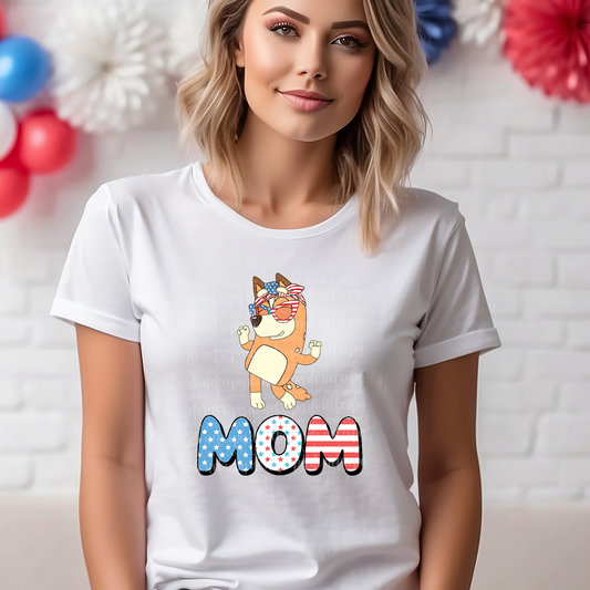 Patriotic B Dog Mom DTF & Sublimation Transfer