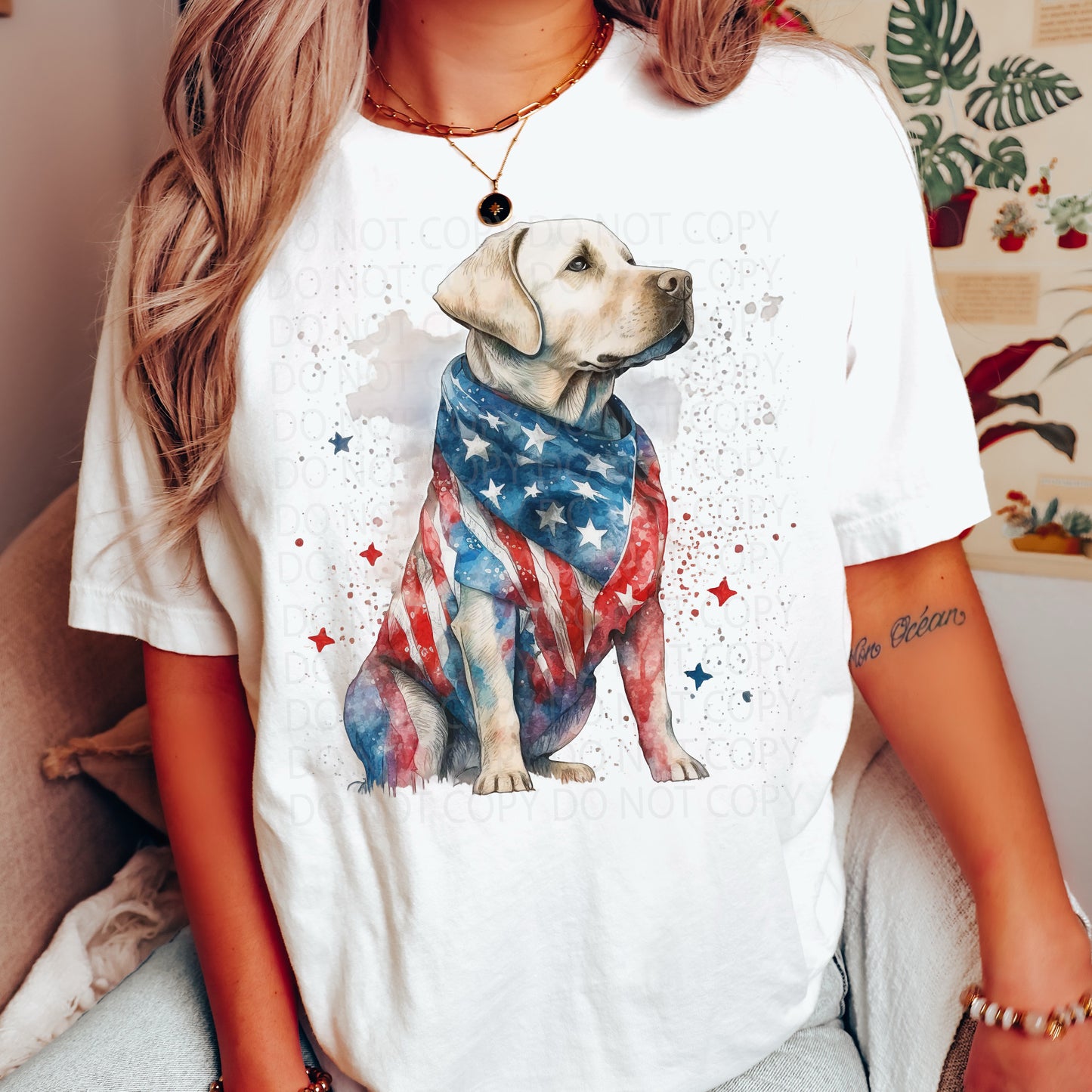 Patriotic Dog DTF Transfer