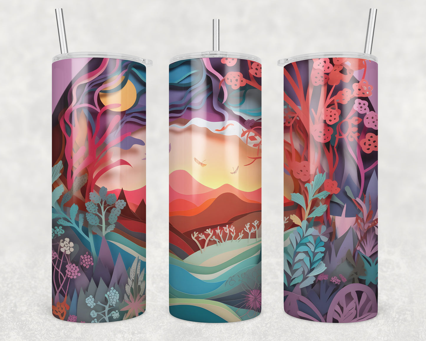 3D Peaceful Outdoors Sublimation Transfer Tumbler Wrap 20oz (read description)