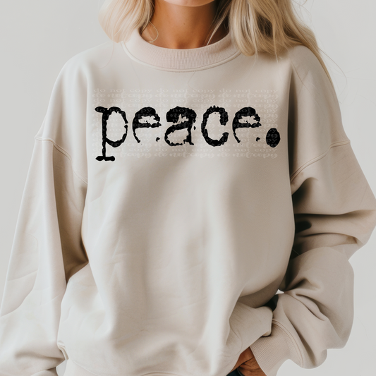 Peace Typography DTF & Sublimation Transfer