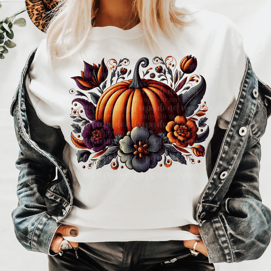 Pumpkin Pieces of Halloween Faux Embroidery DTF & Sublimation Transfer