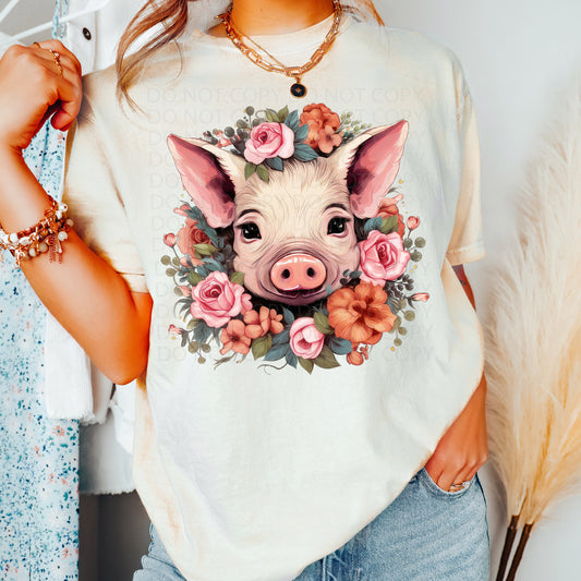 Pig Floral DTF & Sublimation Transfer