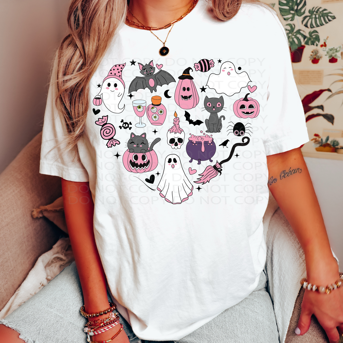 Pink Halloween Heart DTF & Sublimation Transfer