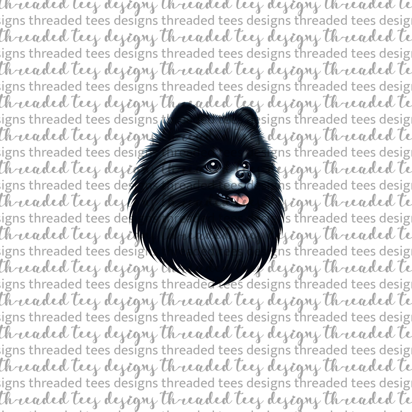 Pomeranian- Black Wrist/Pocket (matches shirt) DTF & Sublimation Transfer