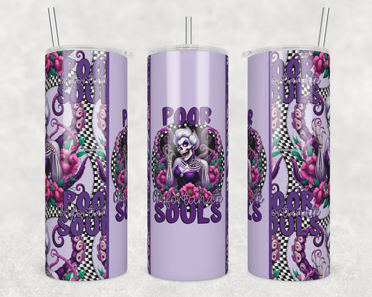 Poor Unfortunate Skellie (matches shirt) Sublimation Transfer Tumbler Wrap 20oz (read description)