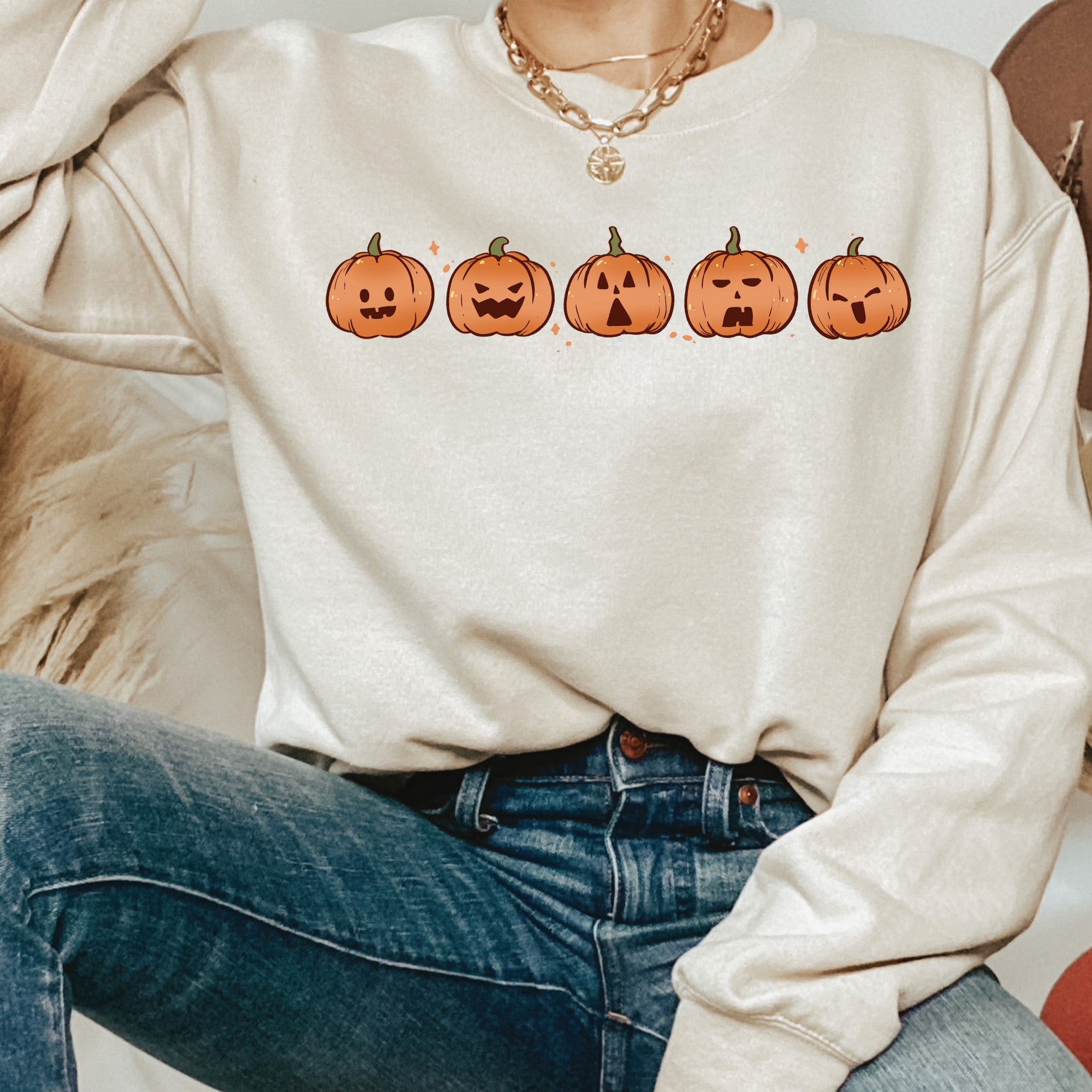 Pumpkin Faces DTF & Sublimation Transfer – Threaded Transfers