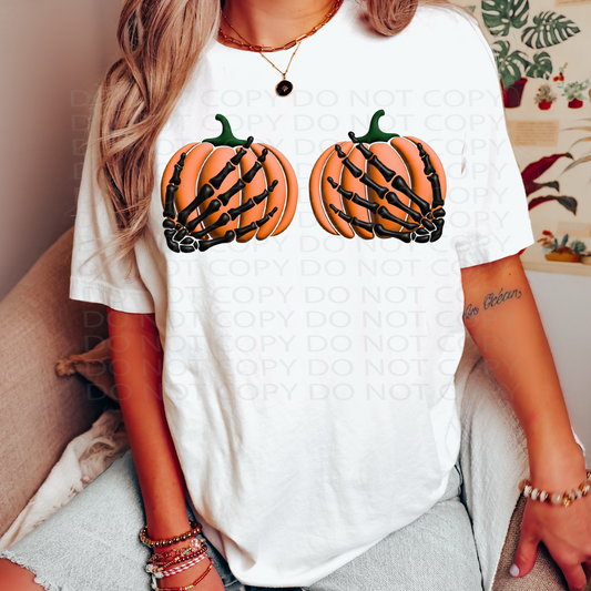 Pumpkin Grab (Black) **EXCLUSIVE** Faux Puffy Look DTF & Sublimation Transfer