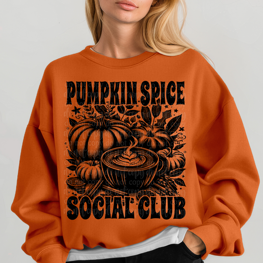 Pumpkin Spice Social Club DTF & Sublimation Transfer